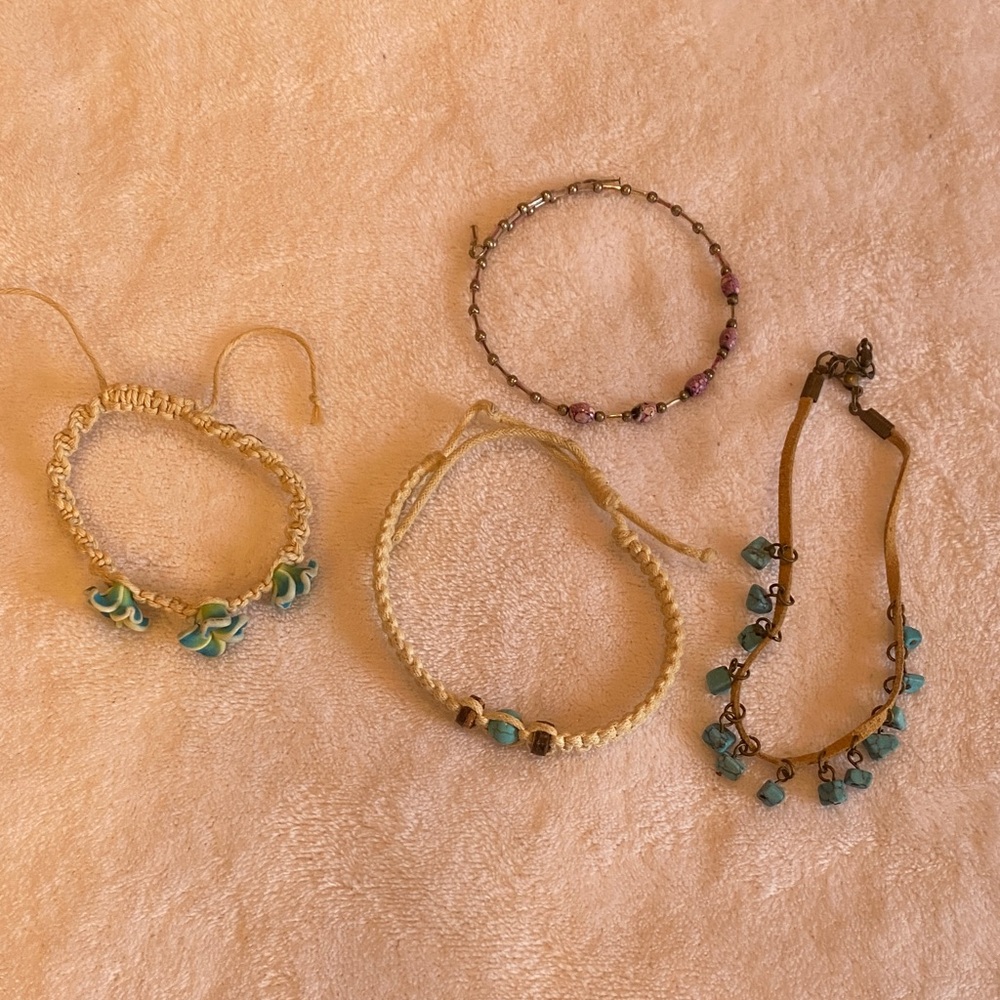 3 Bracelets and 1 anklet- Women's Jewelry
